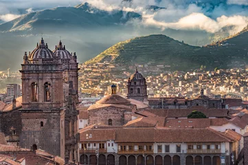 Vlies Fototapete Südamerika Morgensonne am Plaza de Armas, Cusco, City
