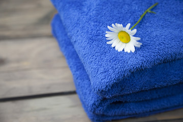 Obraz na płótnie Canvas chamomile on towel