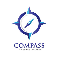 Compass  Vector Logo Design Template. Modern Concept For Travel, Tourism,