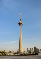Cityscape of   Tianjin TV tower (Tianta tower) in Tianjin city China.