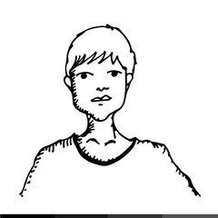 people draw line black white illustration design