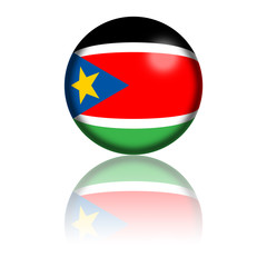 Obraz premium South Sudan Flag Sphere 3D Rendering