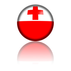 Fototapeta premium Tonga Flag Sphere 3D Rendering