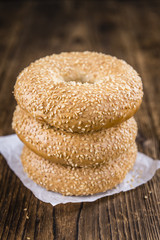 Sesame Bagels (selective focus)