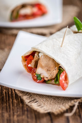 Chicken Wrap (selective focus)