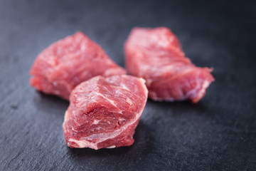 Chopped Beef Steak on a slate slab