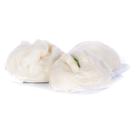 Fototapeta na wymiar Steamed dumpling on white background