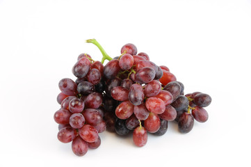 fresh red grape on white background