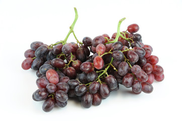fresh red grape on white background