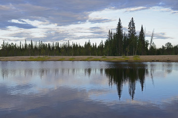 Fototapeta premium White night in northern