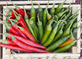 red and green chilli