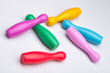 Colorful plastic skittles