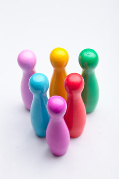 Colorful plastic skittles