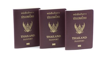 Thailand Passport isolated.On white background.Center
