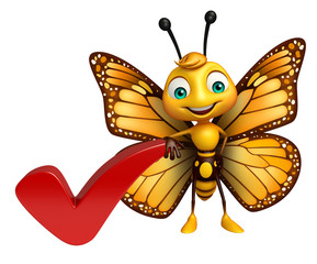  Butterfly cartoon character with right sign