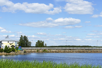 Bridge across bay Pohjanlahti, Finland
