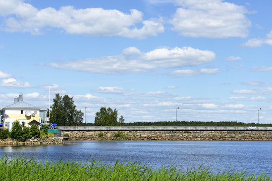 Bridge across bay Pohjanlahti, Finland