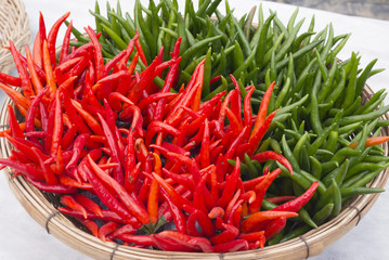 red and green chilli