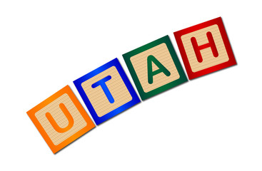 Utah Wooden Block Letters