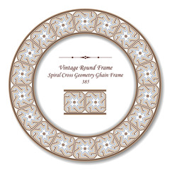 Vintage Round Retro Frame 385 Spiral Cross Geometry Ghain Frame