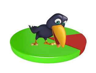 fun Crow cartoon character  with circle sign