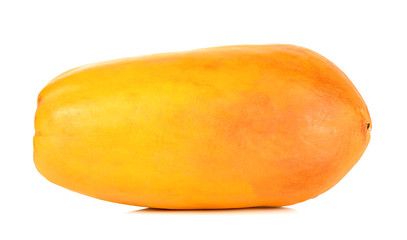 ripe papaya on white background