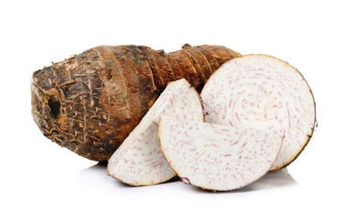 Fototapeta premium Sliced taro isolated on the white