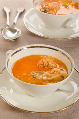 creamy carp soup with sour cream