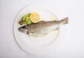 Steamed trout fish