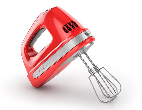 Red kitchen mixer. 3d illustration