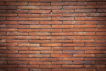 Orange brick wall. brick texture. brick pattern. Part of brick wall.