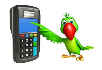  Parrot cartoon character  with swap machine