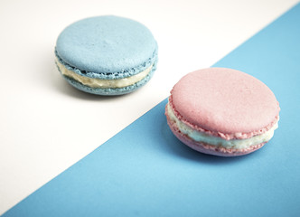 colorful macaron pink And .blue macaron