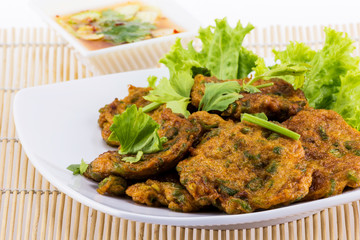 Fish fried on white plate
