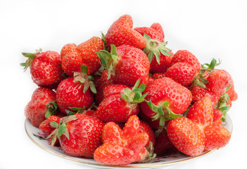 freshly harvested strawberries
