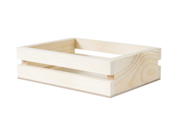 Wooden crate pallet with clipping path isolated on white backgro