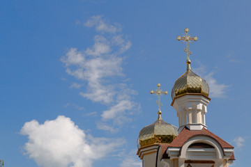 Fototapeta na wymiar Church of St. Nicholas in the village Romanowicz Gomel district, Belarus.