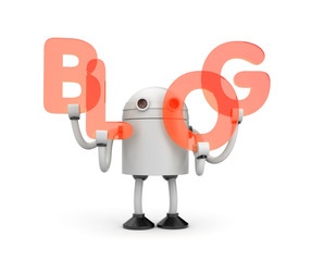 Robot with word BLOG