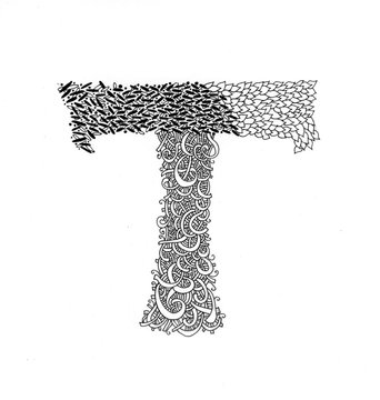the letters zentagle alphabetic hand drawn with gradation applying new invented texture and pattern isolated on the white background