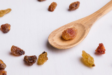 raisins on white table