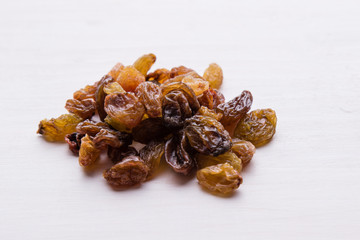raisins on white table