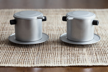Two coffee makers. Vietnam style