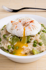 pea risotto with egg