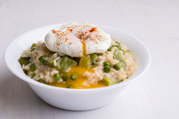 pea risotto with egg
