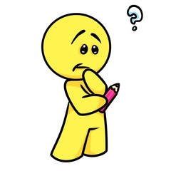 Smiley character issue think cartoon illustration  image