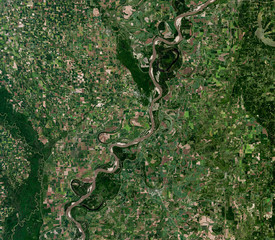 Mississippi river from Landsat satellite. Elements of this image furnished by NASA. © voran