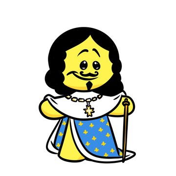 Smiley character king France Louis 13 cartoon illustration  image
