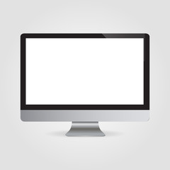 Fototapeta premium Realistic computer monitor isolated on a white background. Vector illustration