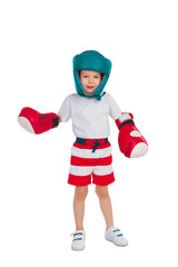 Boy in boxing outfit