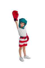 Boy in boxing outfit